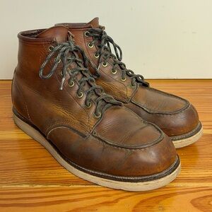 Red Wing Mens Moc Toe Boot Size 11.5 Brown Leather Made In USA Heritage